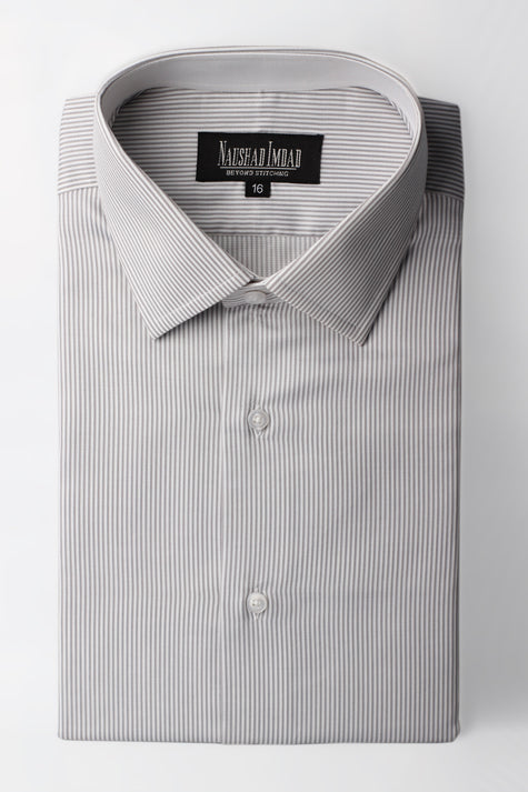 Ash Gray White Stripe Shirt