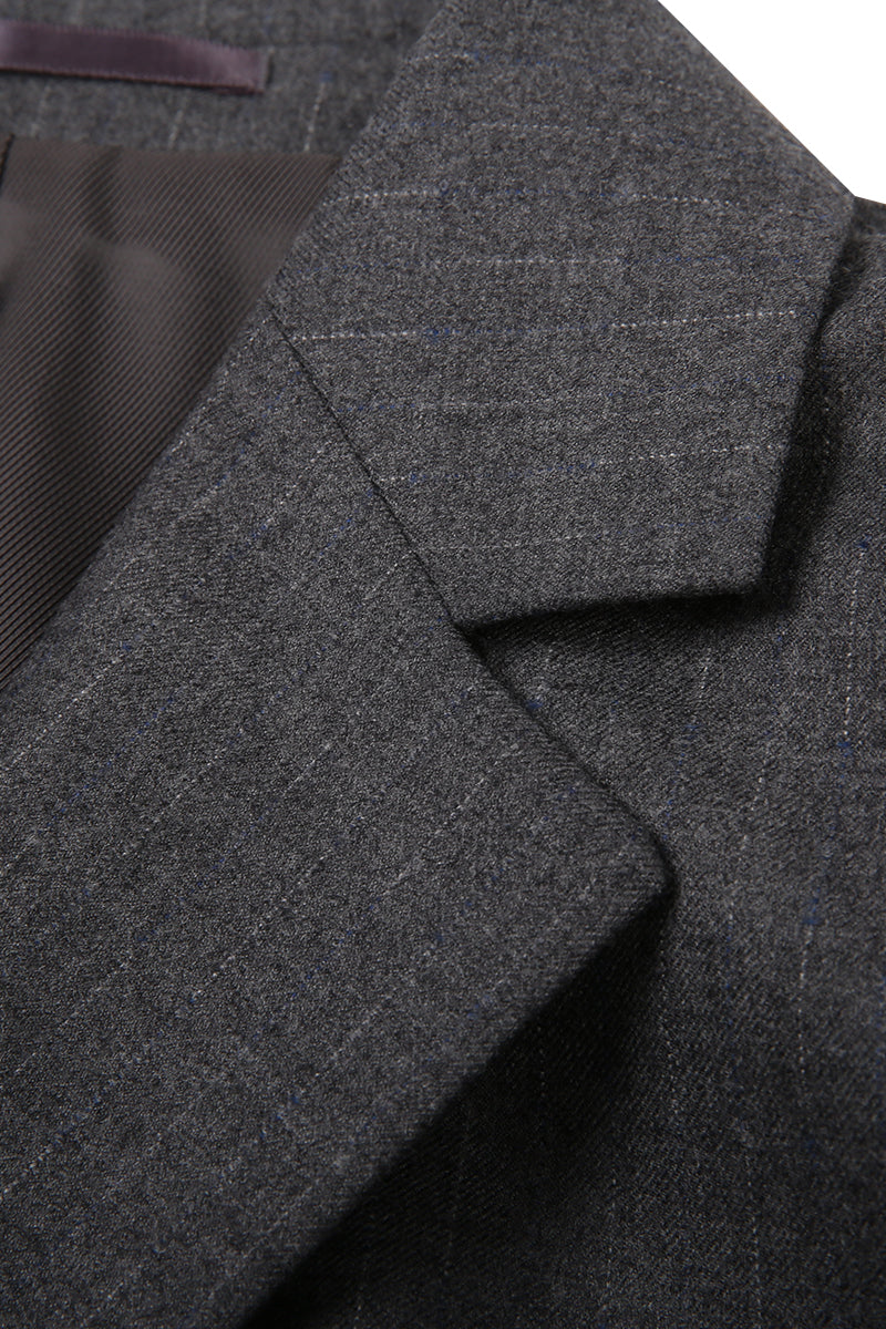 Elegant Dark Grey Double Breasted Suit