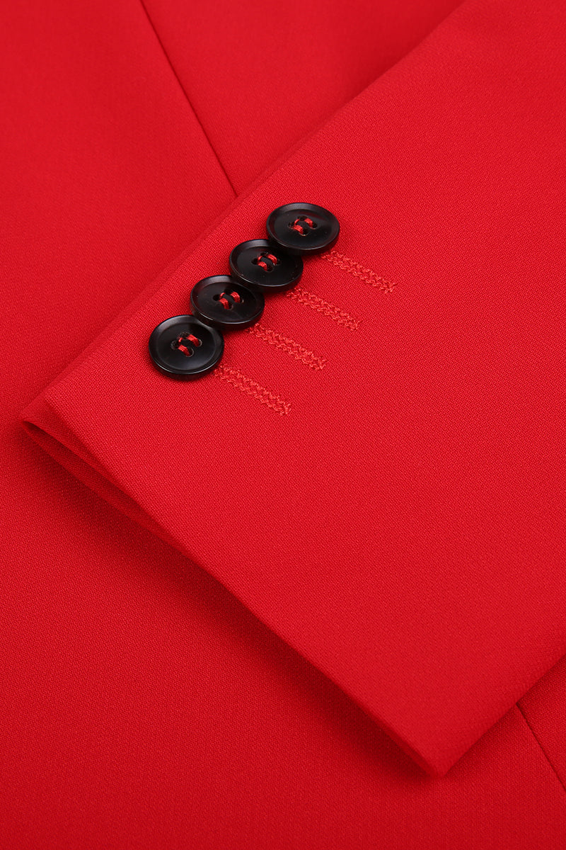 Red Single Button Suit