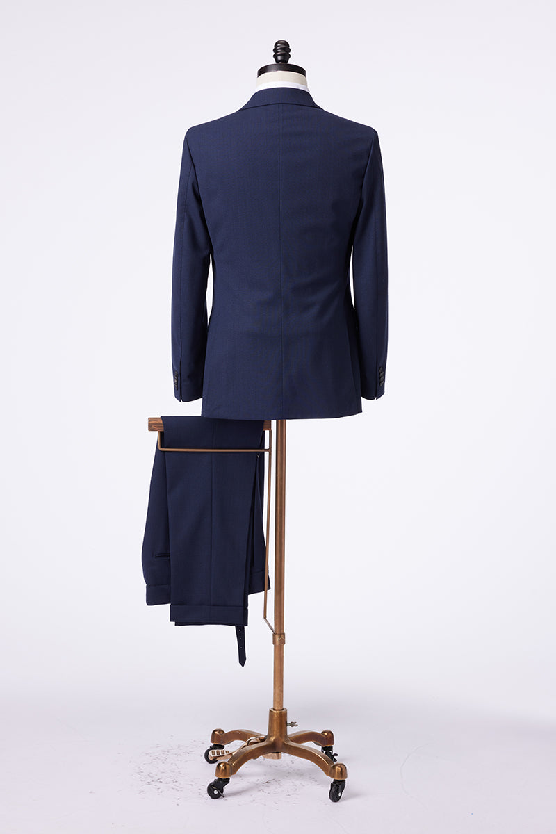 Blue Lapel Collar Suit