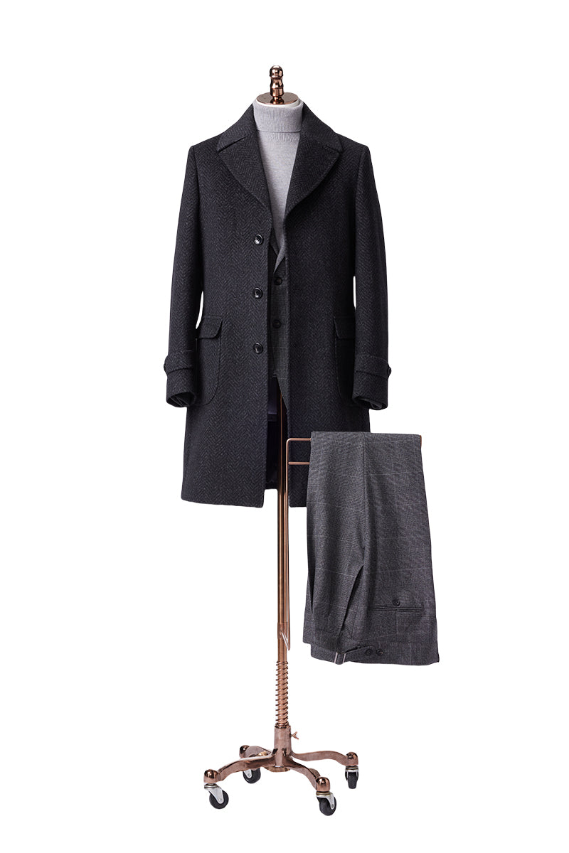 Black Overcoat 3 Piece Suit