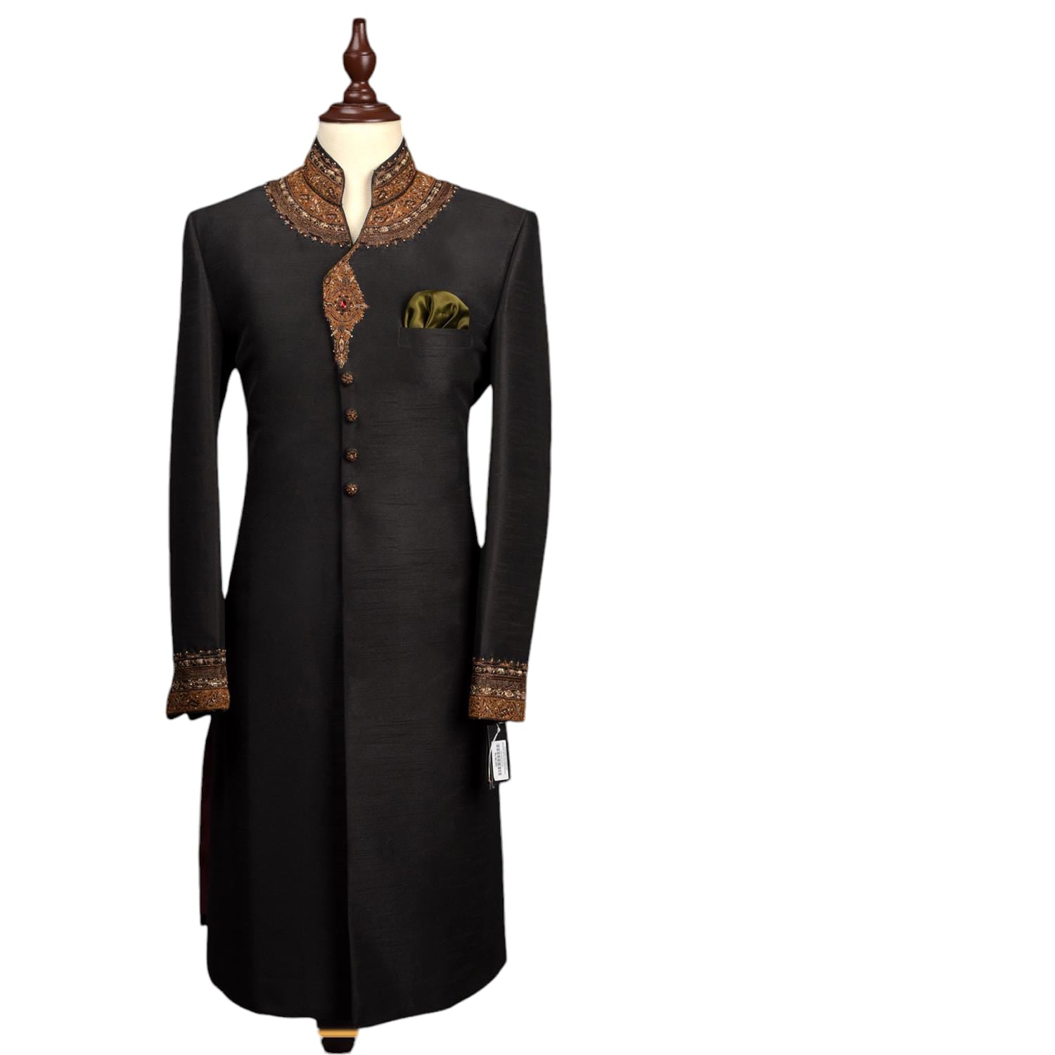 Black Jewel Velvet Sherwani