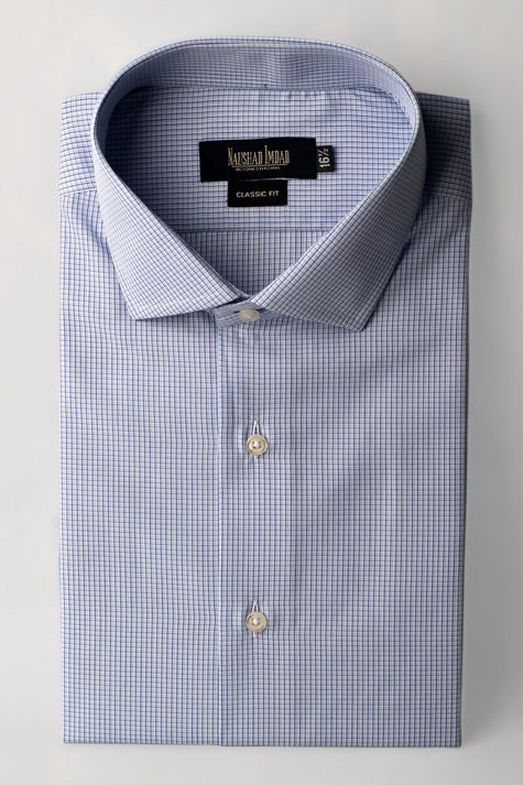 Buy Blue Check Formal Shirt For Men