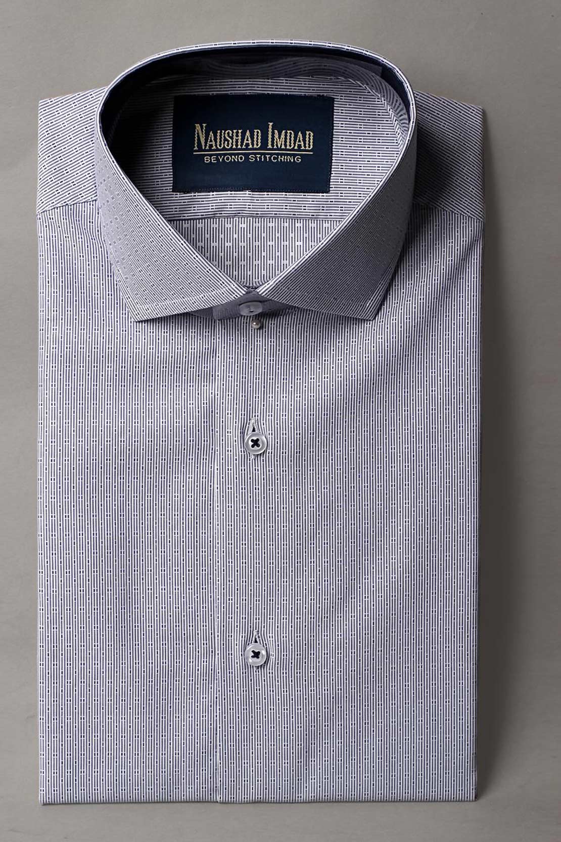 Buy Bluish Grey Formal Dress Shirt Online