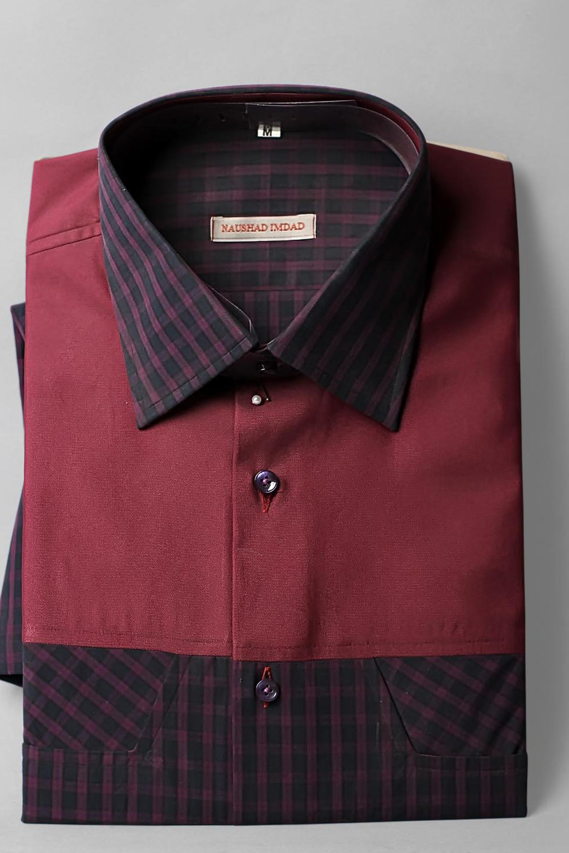 Buy Maroon Checkered Casual Shirt For Men