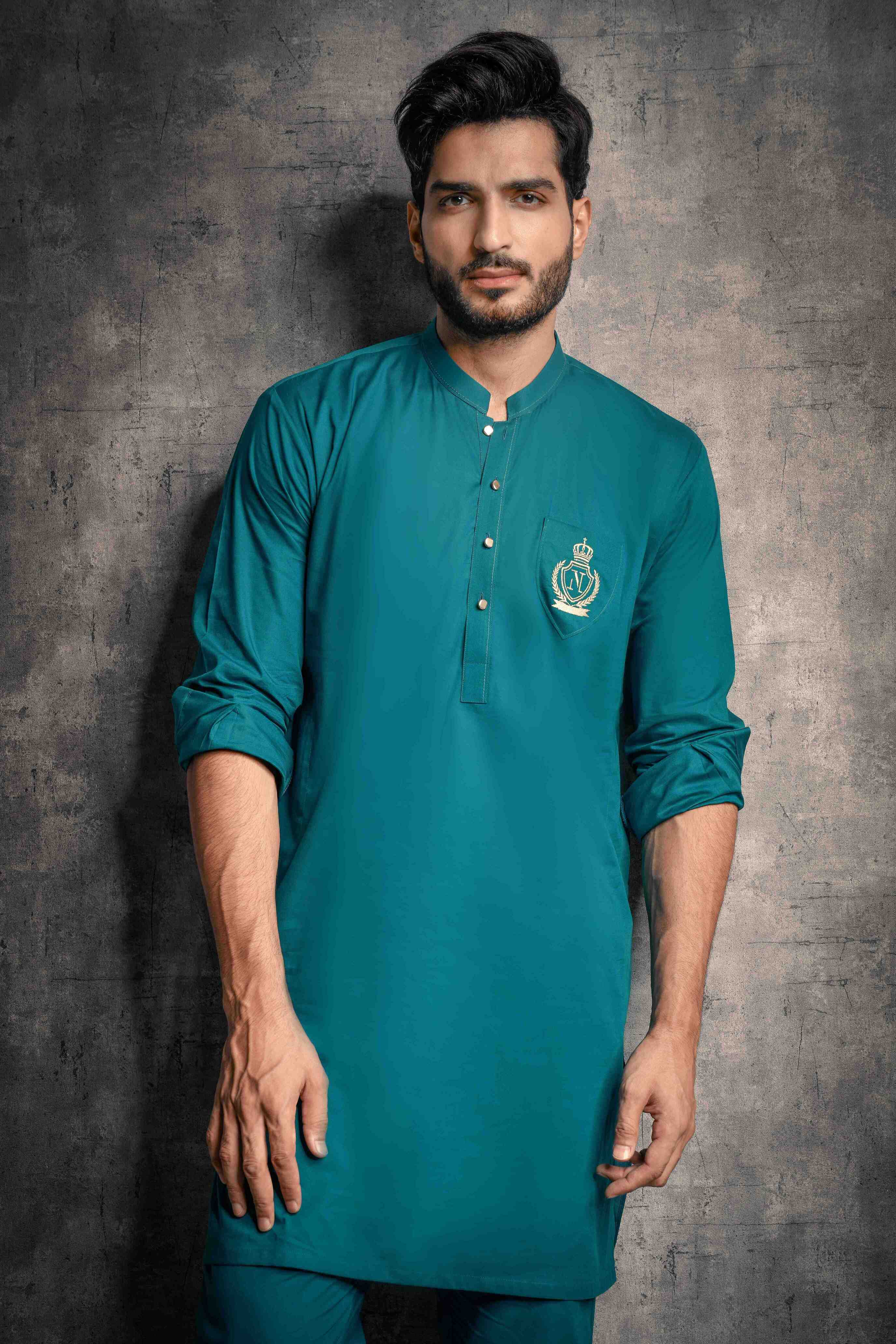 MENS UNSTITCHED EMERALD SUIT SEA GREEN