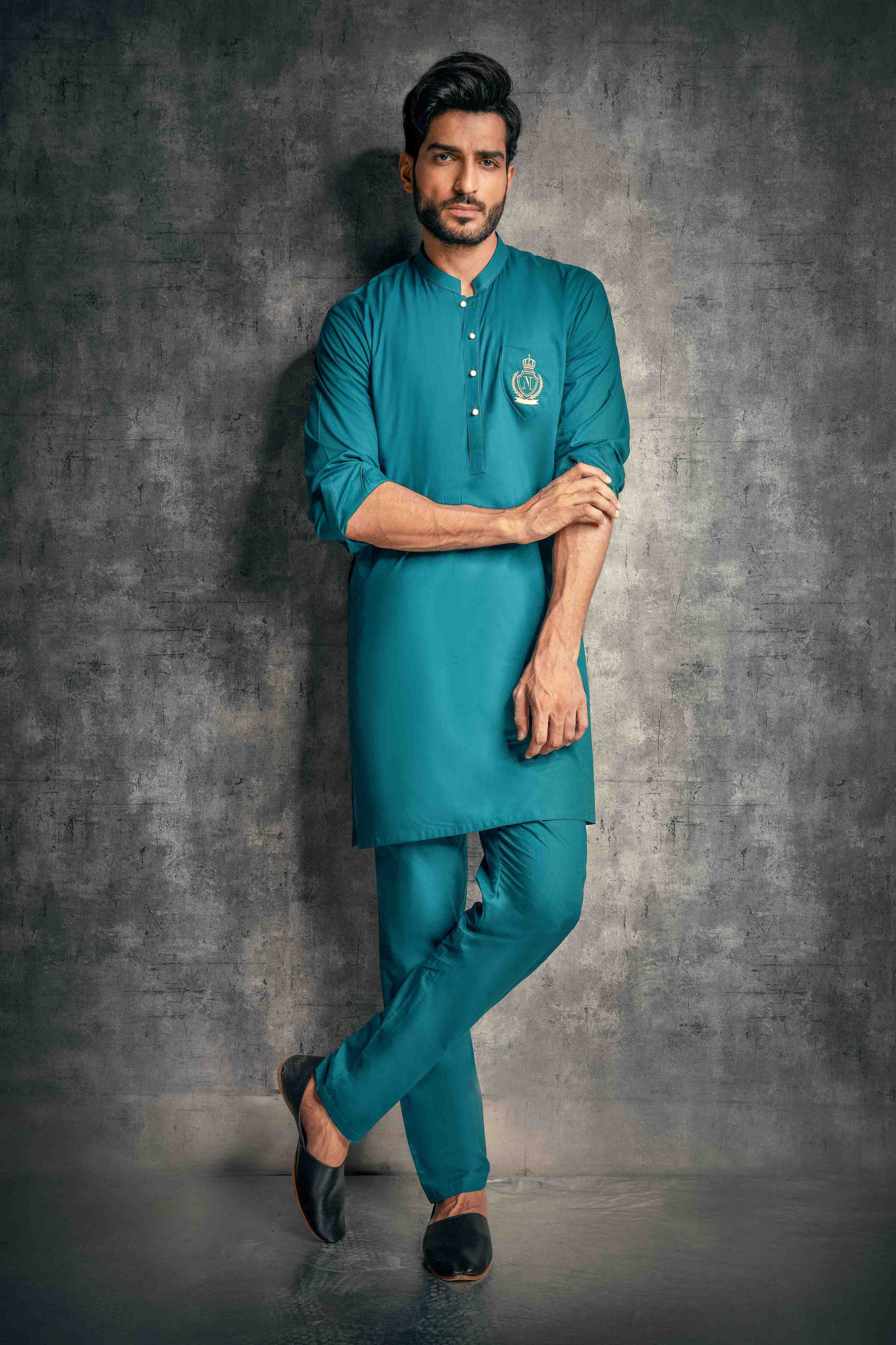 MENS UNSTITCHED EMERALD SUIT SEA GREEN