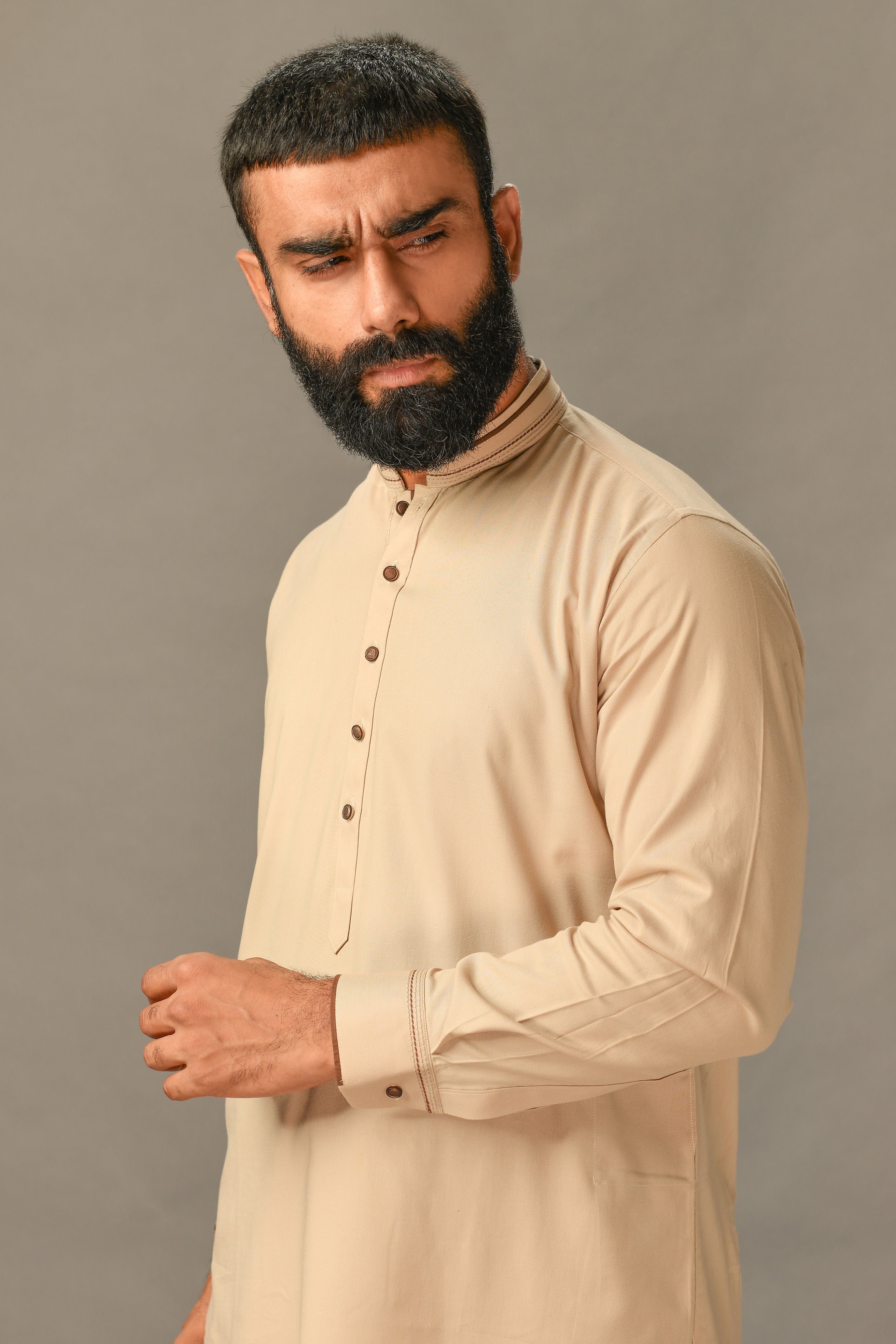 Cream Blended Kurta Shalwar  Occasions 21