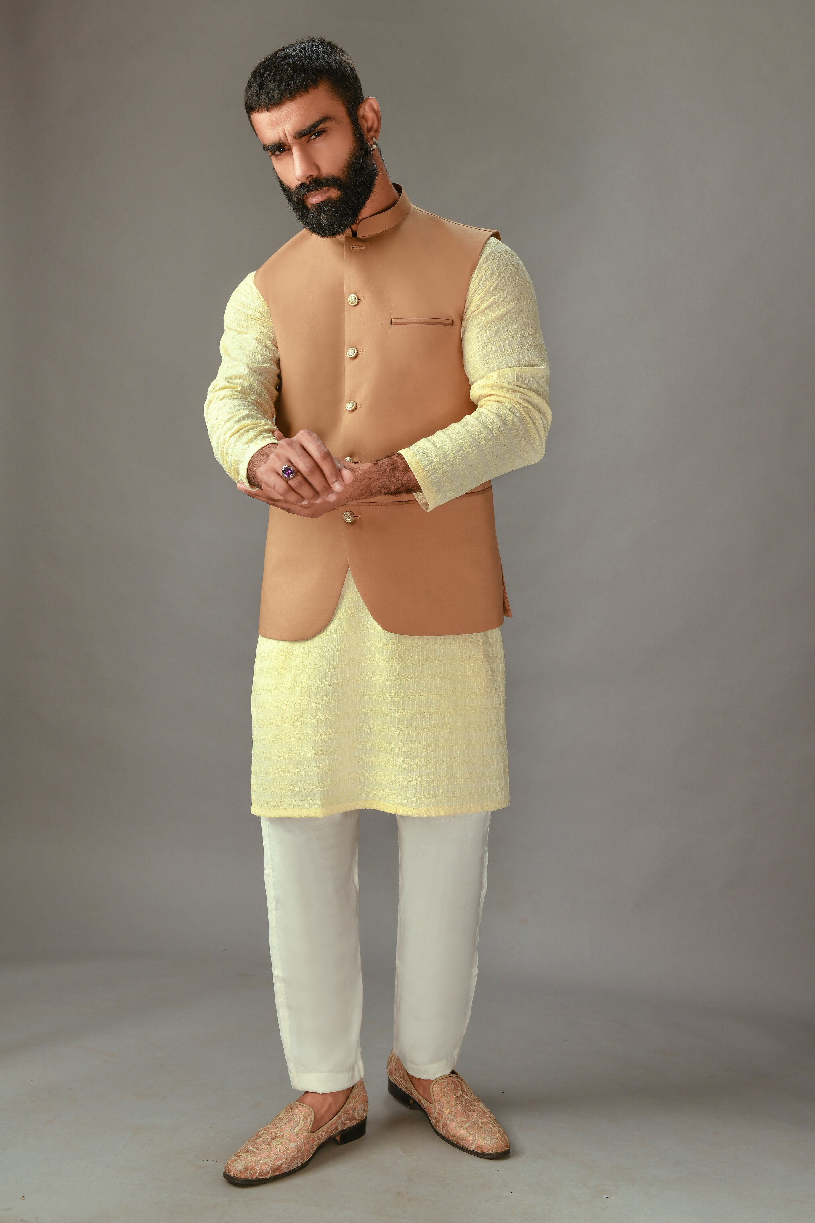 CREAM KURTA