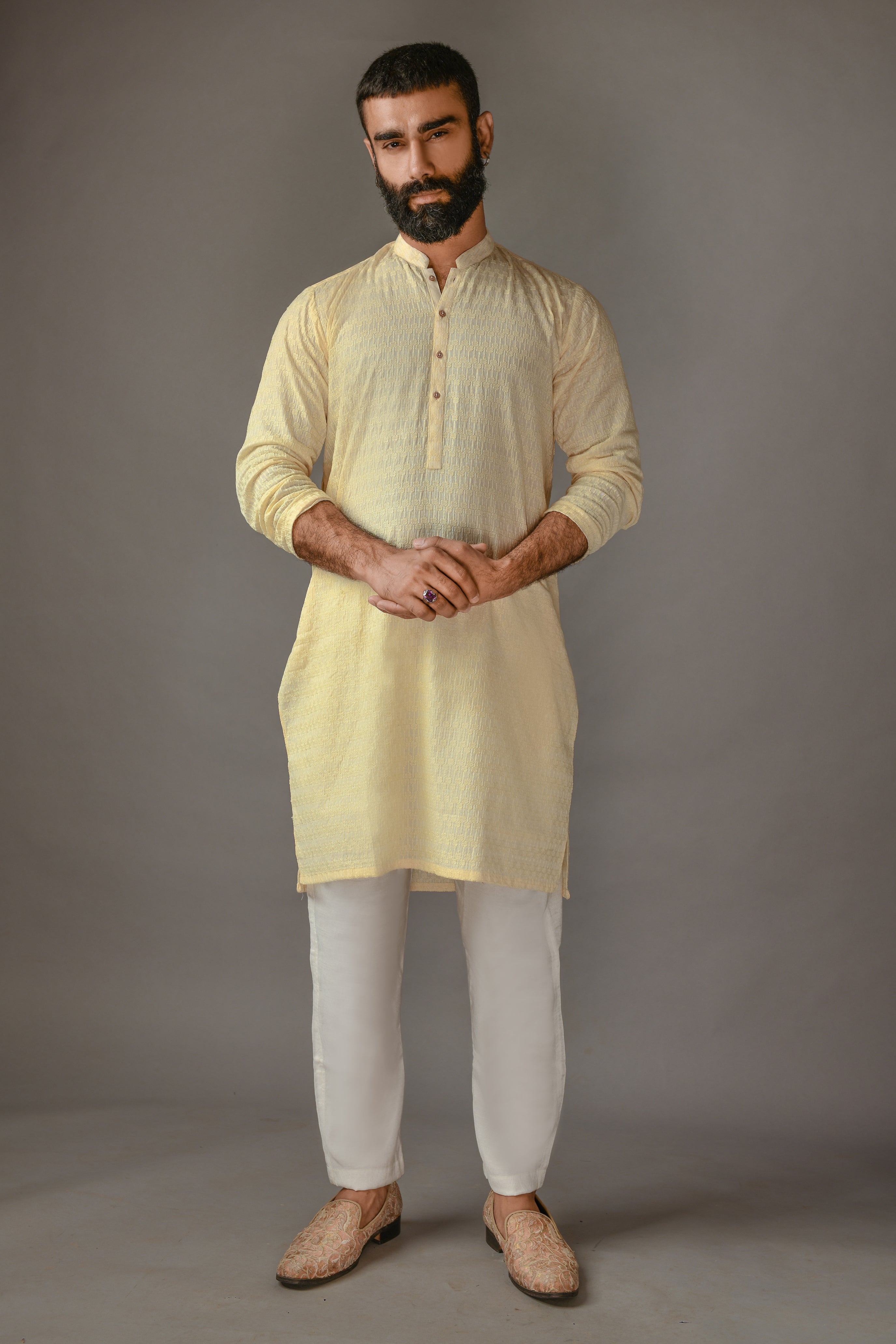 CREAM KURTA