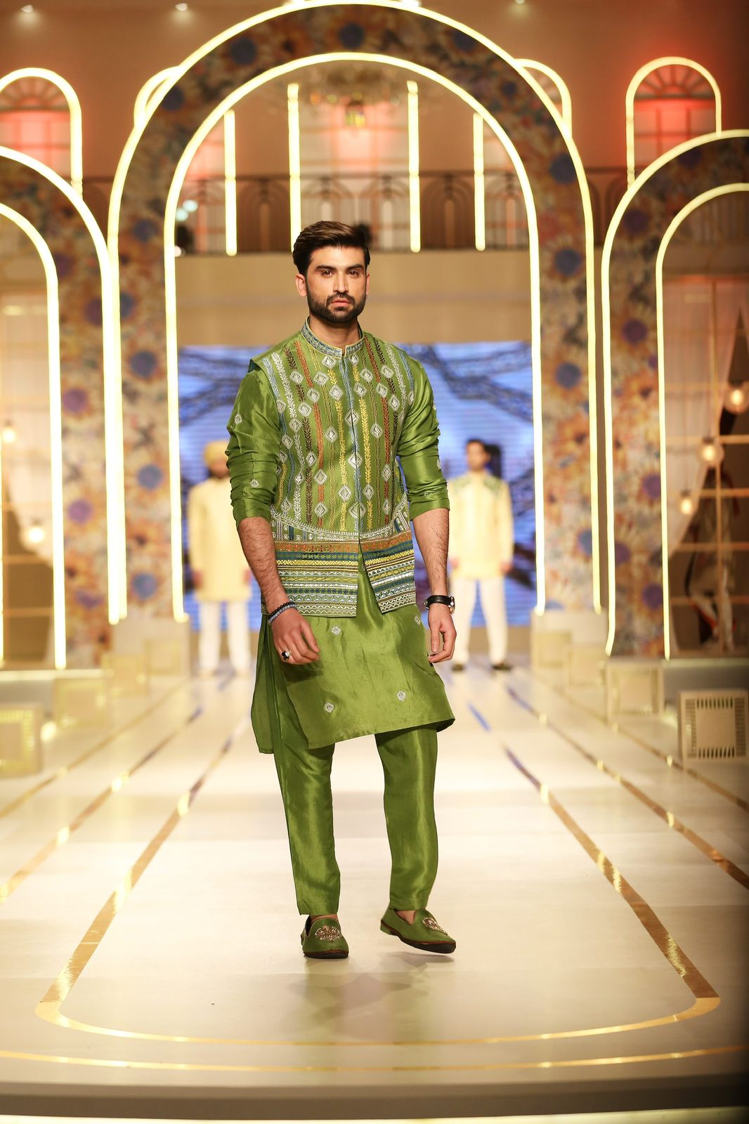 Emerald Green Kurta Pajama with Waist Coat