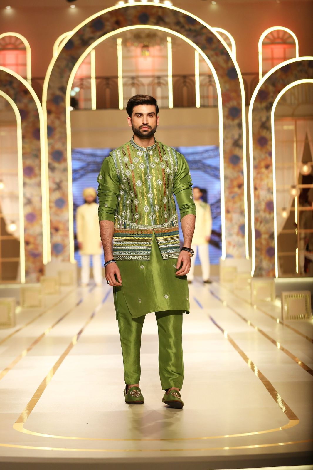 Emerald Green Kurta Pajama with Waist Coat