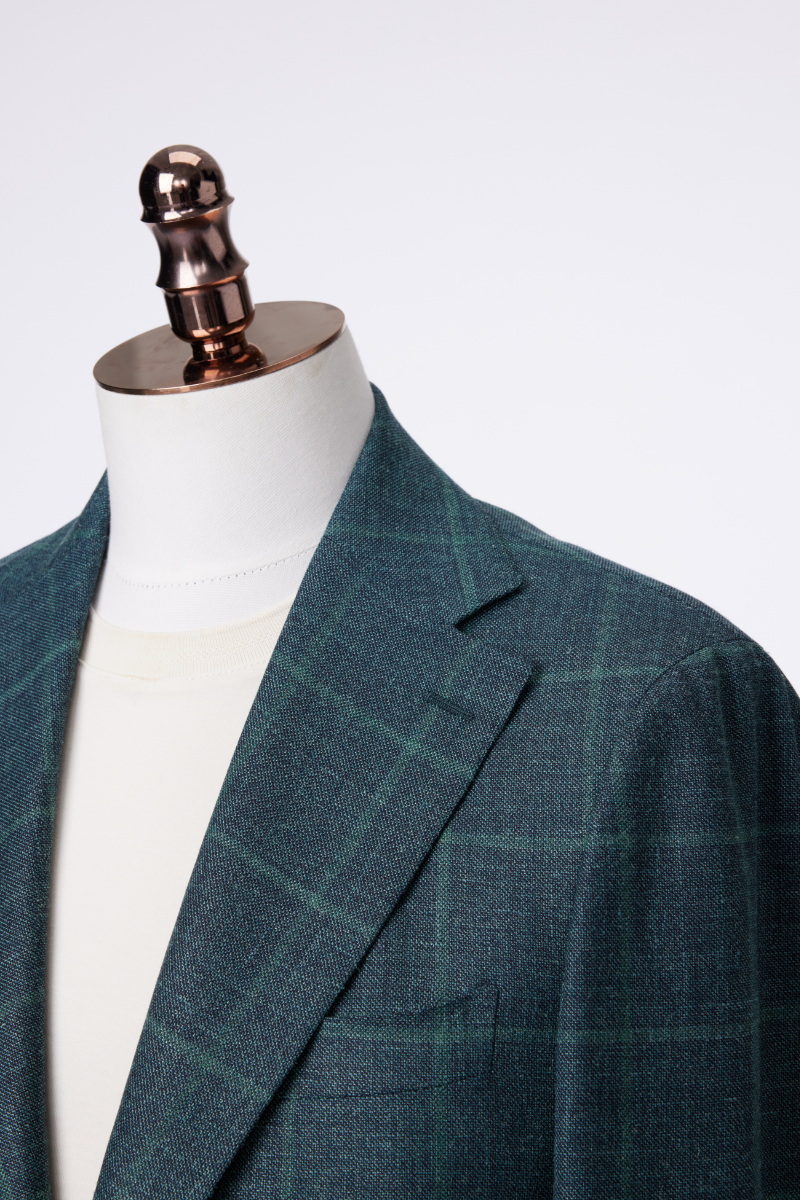 Mineral Green Jacket Lapel Collar