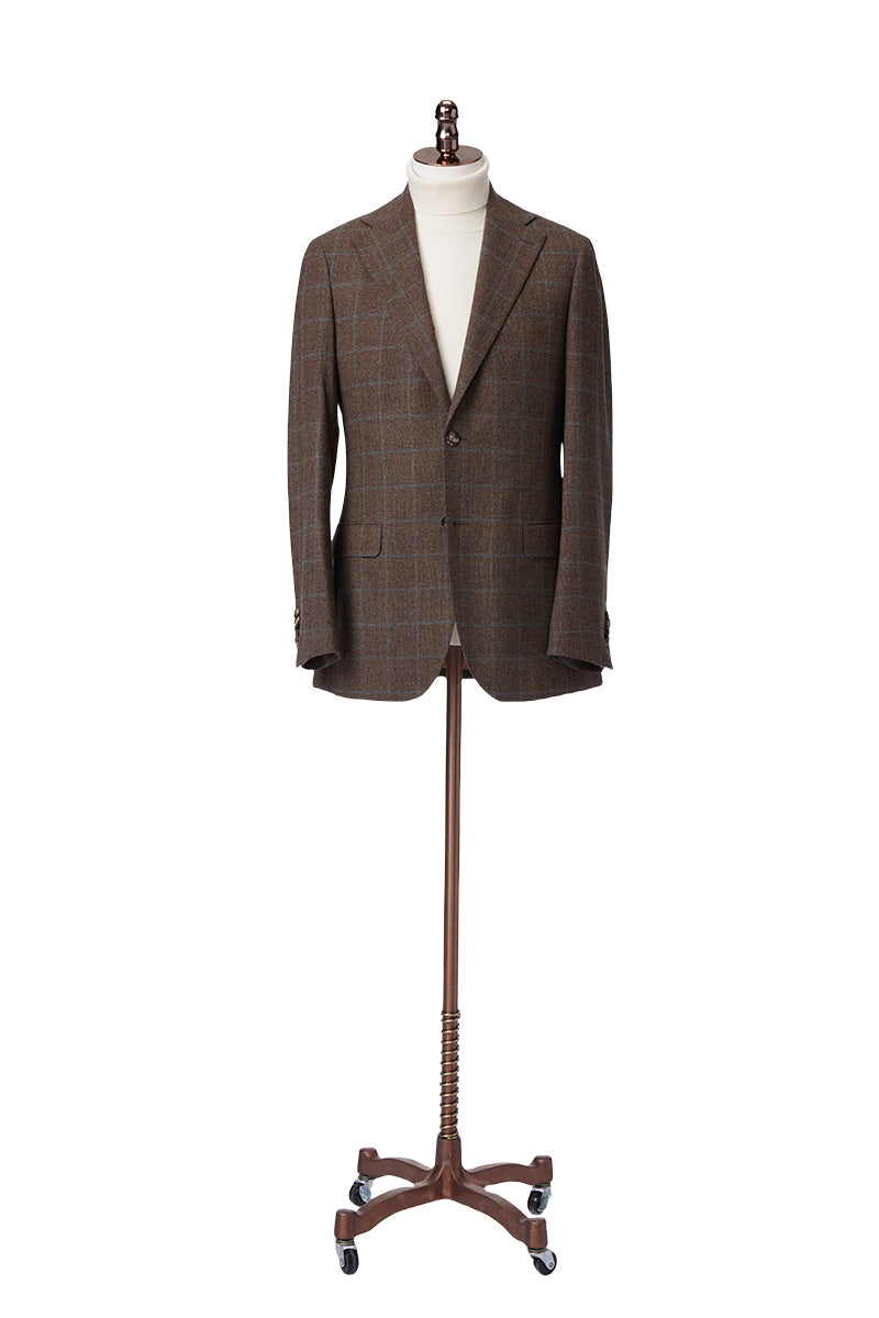 Walnut Color Woolen Check Jacket